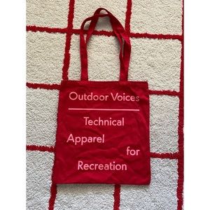 Outdoor Voices Tote Bag Chicago Version Red with Pink Letters